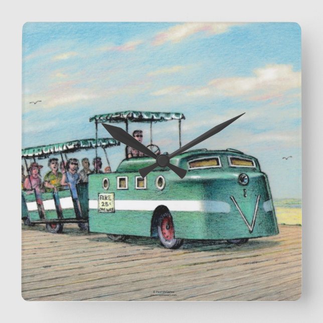 Paul McGehee "The Boardwalk Train" Clock (Front)
