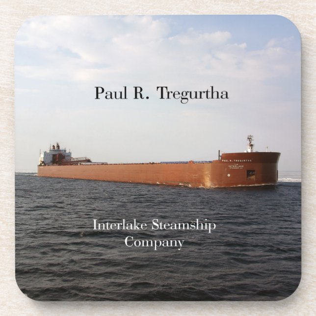 Paul R. Tregurtha set of 6 hard plastic coasters (Front)