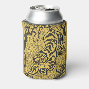 Paul Ranson Vintage Art Nouveau Yellow Tiger Print Can Cooler