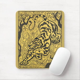 Paul Ranson Vintage Art Nouveau Yellow Tiger Print Mouse Pad