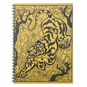 Paul Ranson Vintage Art Nouveau Yellow Tiger Print Notebook