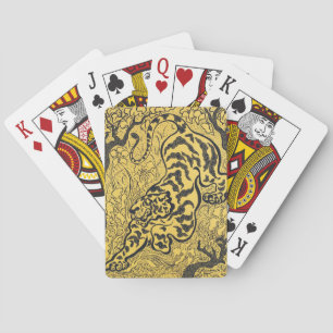 Paul Ranson Vintage Art Nouveau Yellow Tiger Print Playing Cards