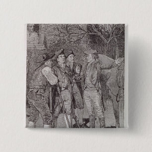 Paul Revere at Lexington 15 Cm Square Badge