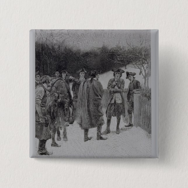 Paul Revere Bringing News to Sullivan 15 Cm Square Badge (Front)