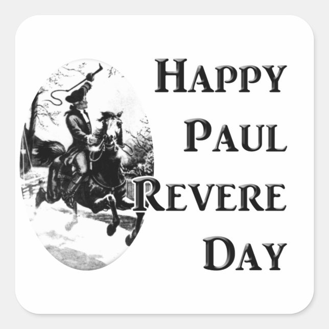 Paul Revere Day Square Sticker (Front)