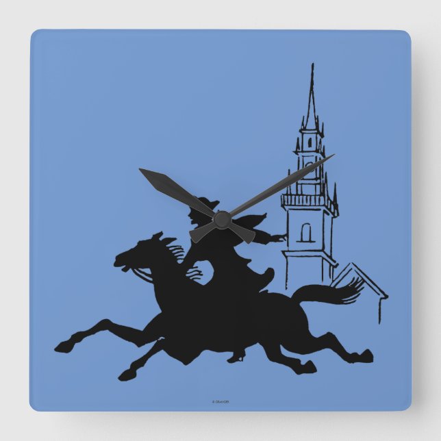 Paul Revere's Ride Square Wall Clock (Front)