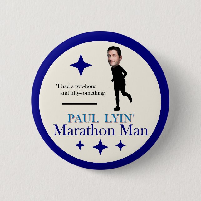 Paul Ryan Marathon Man 6 Cm Round Badge (Front)