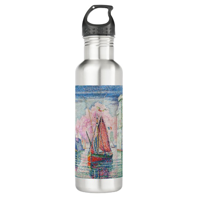 Paul Signac - Entrance of La Rochelle Harbour 710 Ml Water Bottle (Front)