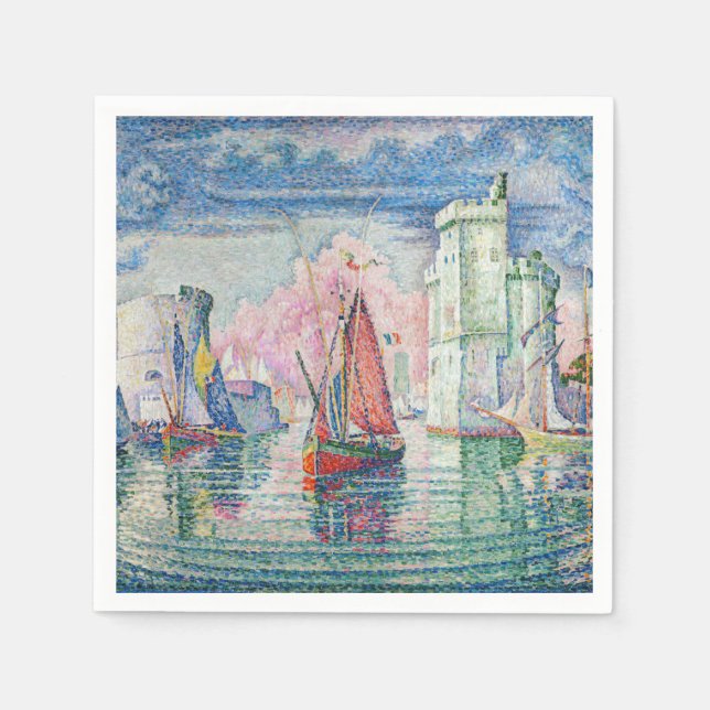 Paul Signac - Entrance of La Rochelle Harbour Napkin (Front)