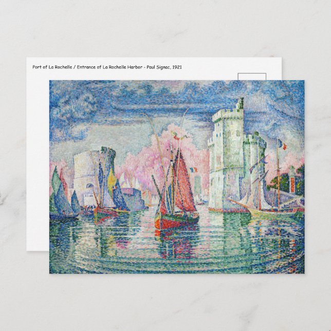 Paul Signac - Entrance of La Rochelle Harbour Postcard (Front/Back)