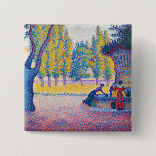 Paul Signac - Fountain des Lices, Saint-Tropez 15 Cm Square Badge