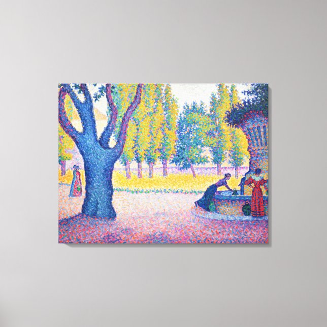 Paul Signac - Fountain des Lices, Saint-Tropez Canvas Print (Front)