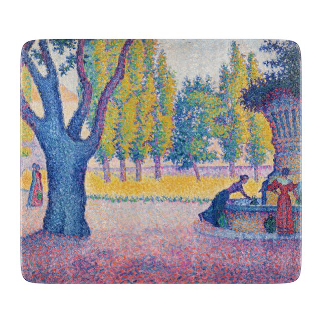 Paul Signac - Fountain des Lices, Saint-Tropez Cutting Board (Front)