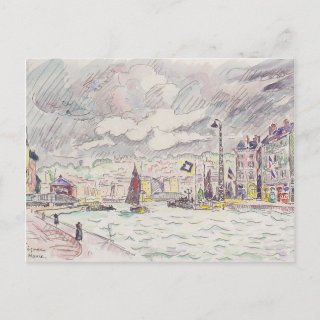 Paul Signac- Le Havre with rain clouds Postcard (Front)