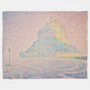 Paul Signac - Mont Saint Michel, Fog and Sun Fleece Blanket