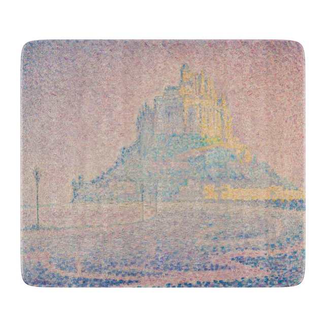 Paul Signac - Mount Saint Michel Fog and Sun Cutting Board (Front)