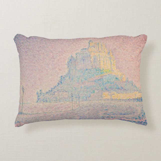Paul Signac - Mount Saint Michel Fog and Sun Decorative Cushion (Front)
