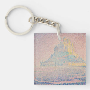 Paul Signac - Mount Saint Michel Fog and Sun Key Ring