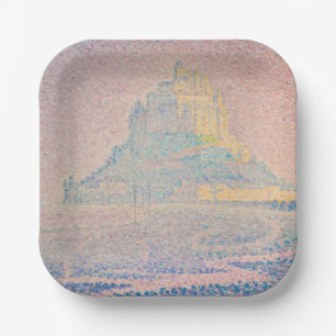 Paul Signac - Mount Saint Michel Fog and Sun Paper Plate
