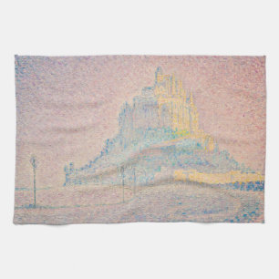 Paul Signac - Mount Saint Michel Fog and Sun Tea Towel