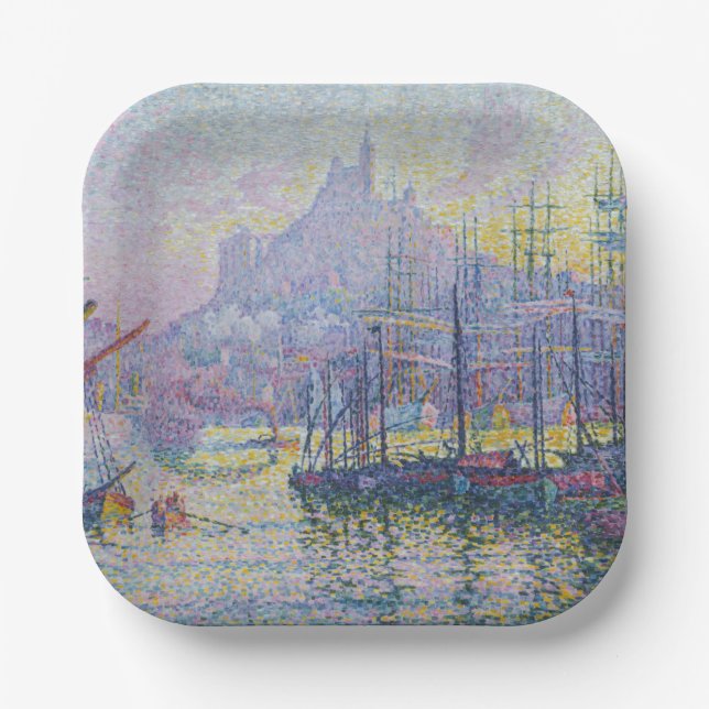 Paul Signac - Notre-Dame-de-la-Garde, Marseille Paper Plate (Front)