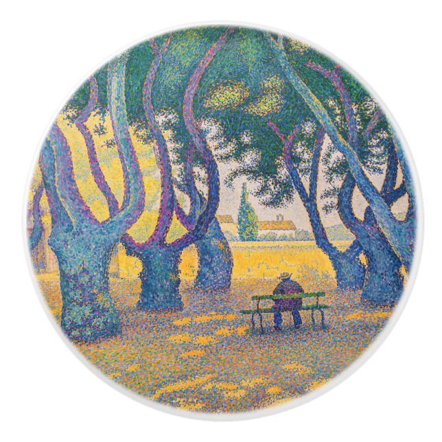 Paul Signac - Place des Lices, Saint-Tropez Ceramic Knob (Front)