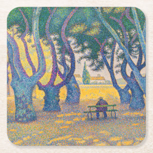 Paul Signac - Place des Lices, Saint-Tropez Square Paper Coaster