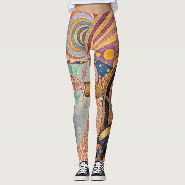 Paul Signac - Portrait of M Felix Feneon, Opus 217 Leggings (Front)