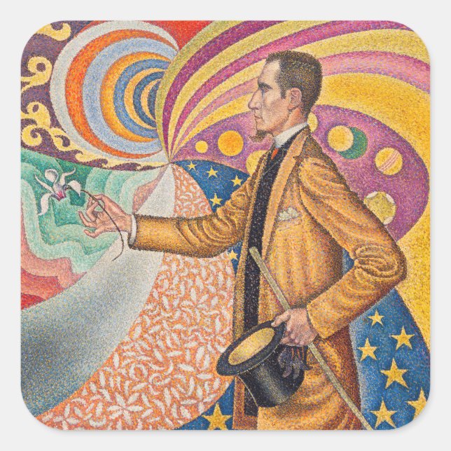 Paul Signac - Portrait of M Felix Feneon, Opus 217 Square Sticker (Front)