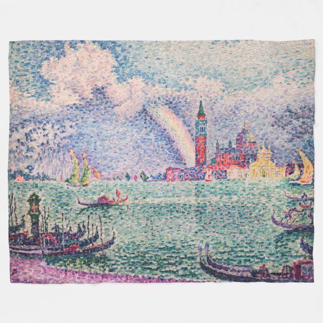 Paul Signac - Rainbow, Venice Fleece Blanket (Front (Horizontal))