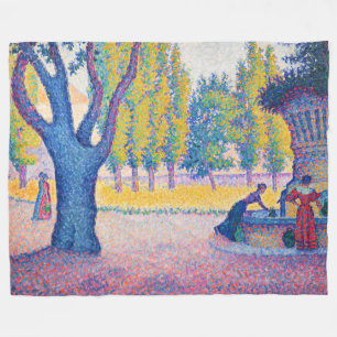 Paul Signac - Saint-Tropez, Fontaine des Lices Fleece Blanket