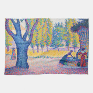 Paul Signac - Saint-Tropez, Fontaine des Lices Tea Towel