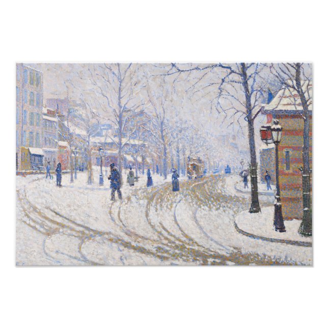 Paul Signac - Snow, Boulevard de Clichy, Paris Photo Print (Front)