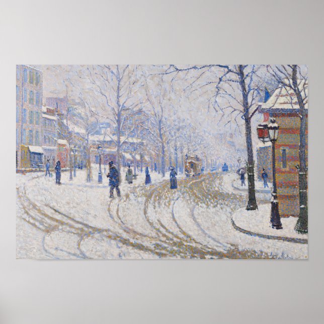 Paul Signac - Snow, Boulevard de Clichy, Paris Poster (Front)