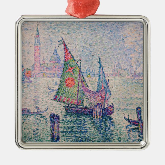Paul Signac - The Green Sail Metal Tree Decoration (Front)