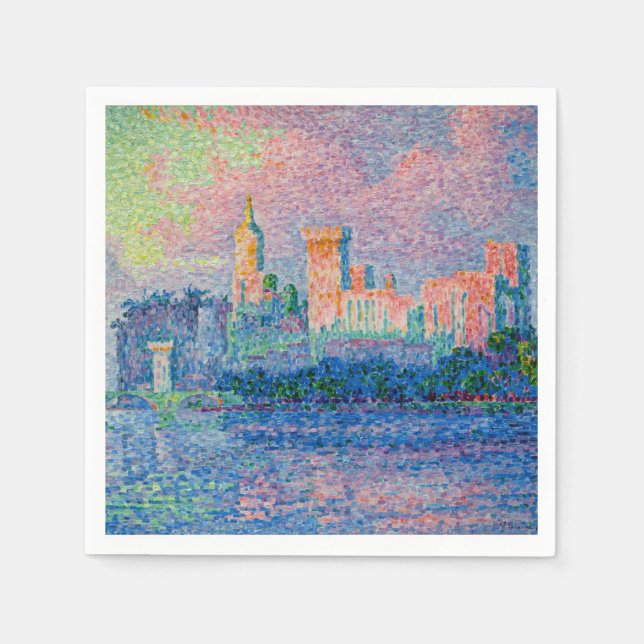 Paul Signac - The Papal Palace, Avignon Napkin (Front)