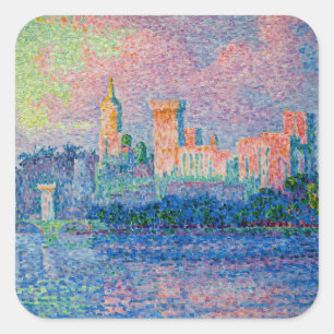 Paul Signac - The Papal Palace, Avignon Square Sticker