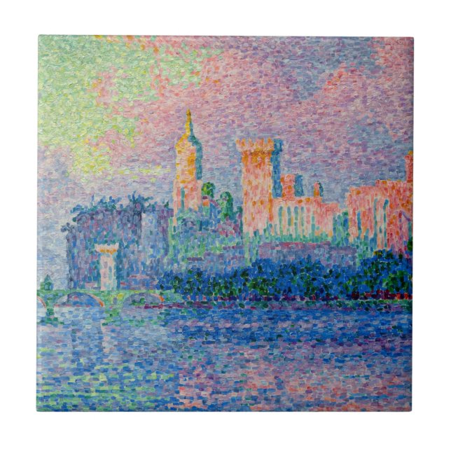 Paul Signac - The Papal Palace, Avignon Tile (Front)