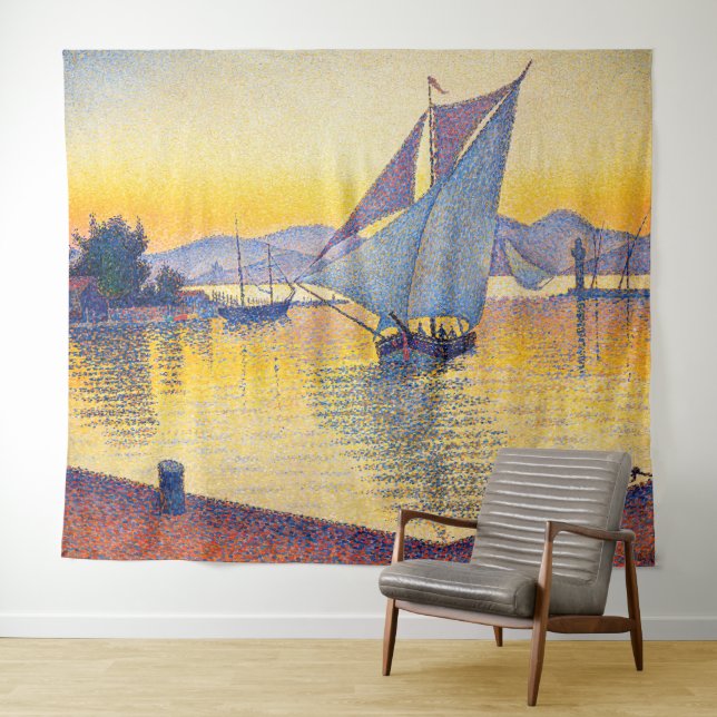 Paul Signac - The Port at Sunset, Opus 236 Tapestry (In Situ (Horizontal))