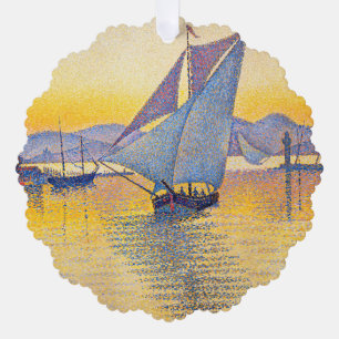 Paul Signac - The Port at Sunset, Opus 236 Tree Decoration Card