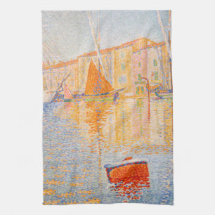 Paul Signac - The Red Buoy, Saint-Tropez Tea Towel