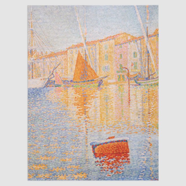 Paul Signac - The Red Buoy, Saint-Tropez Tissue Paper (Creator Uploaded)