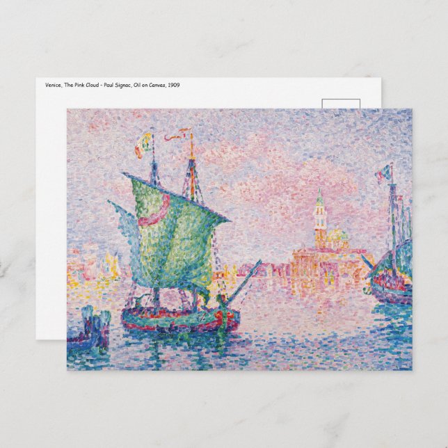 Paul Signac - Venice, The Pink Cloud Postcard (Front/Back)