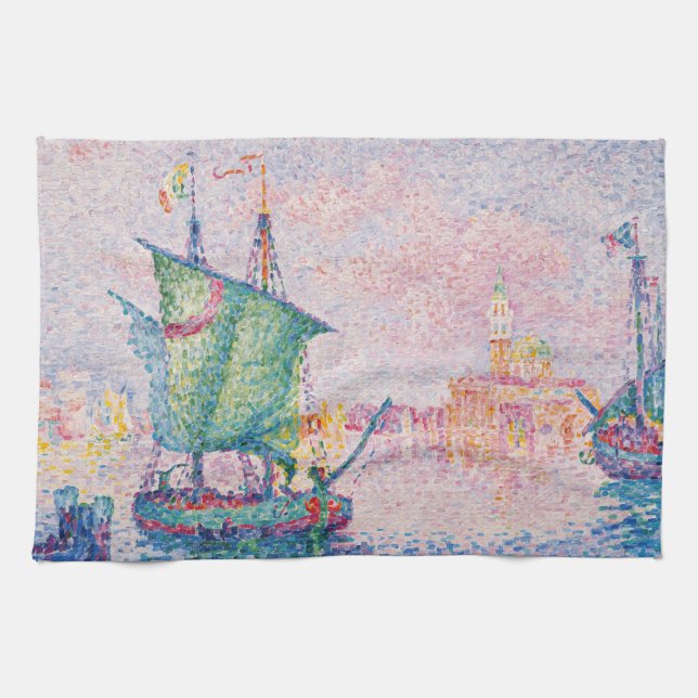 Paul Signac - Venice, The Pink Cloud Tea Towel (Horizontal)