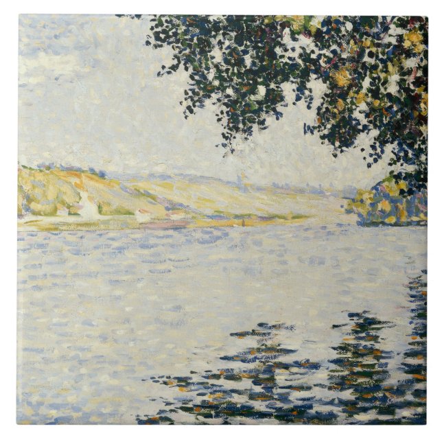 Paul Signac - View of the Seine at Herblay Tile (Front)