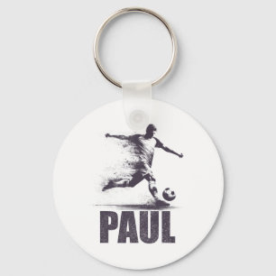 Paul Soccer Boys Personalised First Name Paul Key Ring