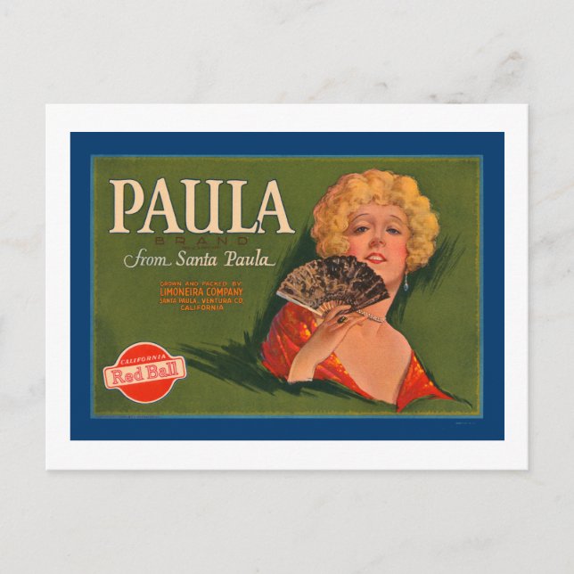 Paula Brand from Santa Paula Postcard (Front)