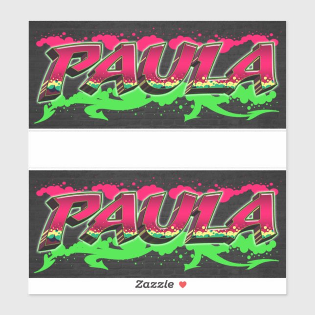 Paula First Name Graffiti Sticker (Sheet)