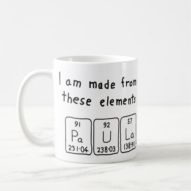 Paula periodic table name mug (Left)
