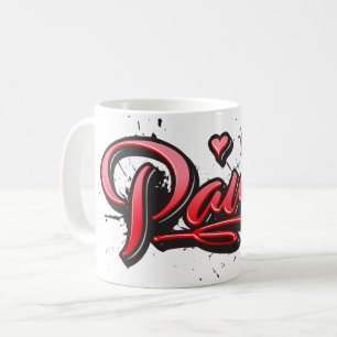 Paula red Heart Graffiti Tasse Kaffeetasse Coffee Mug